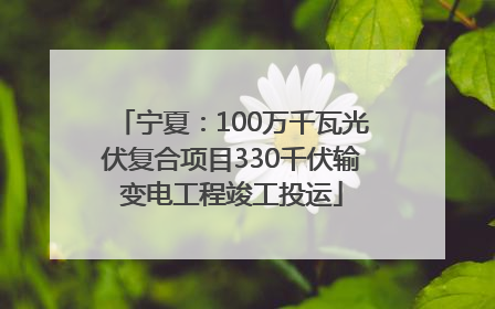 宁夏：100万千瓦光伏复合项目330千伏输变电工程竣工投运