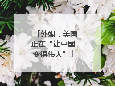 外媒：美国正在“让中国变得伟大”