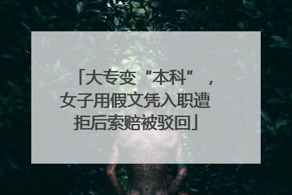 大专变“本科”，女子用假文凭入职遭拒后索赔被驳回