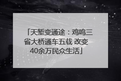 天堑变通途：鸡鸣三省大桥通车五载 改变40余万民众生活