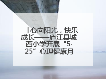 心向阳光，快乐成长——庐江县城西小学开展“5·25”心理健康月系列活动
