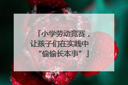 小学劳动竞赛，让孩子们在实践中“偷偷长本事”