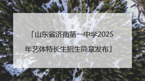 山东省济南第一中学2025年艺体特长生招生简章发布