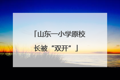 山东一小学原校长被“双开”
