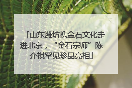 山东潍坊携金石文化走进北京，“金石宗师”陈介祺罕见珍品亮相