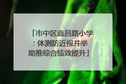 市中区鑫昌路小学：体测防近视并举 助推综合绩效提升