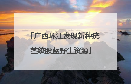 广西环江发现新种疣茎绞股蓝野生资源