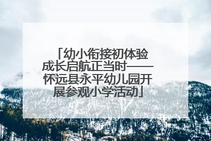 幼小衔接初体验 成长启航正当时——怀远县永平幼儿园开展参观小学活动