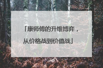 康师傅的升维博弈，从价格战到价值战