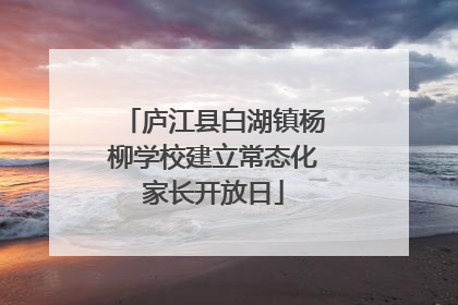 庐江县白湖镇杨柳学校建立常态化家长开放日