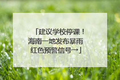 建议学校停课！海南一地发布暴雨红色预警信号→