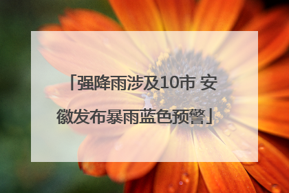 强降雨涉及10市 安徽发布暴雨蓝色预警