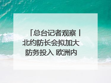 总台记者观察丨北约防长会拟加大防务投入 欧洲内部分歧难掩