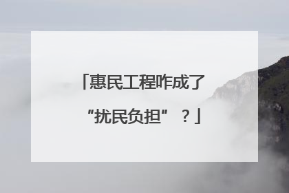 惠民工程咋成了“扰民负担”？