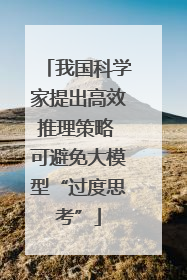 我国科学家提出高效推理策略 可避免大模型“过度思考”