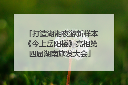 打造湖湘夜游新样本《今上岳阳楼》亮相第四届湖南旅发大会
