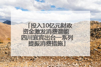 投入10亿元财政资金激发消费潜能 四川宜宾出台一系列提振消费措施