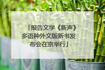报告文学《新声》多语种外文版新书发布会在京举行