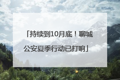 持续到10月底！聊城公安夏季行动已打响