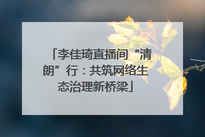李佳琦直播间“清朗”行：共筑网络生态治理新桥梁