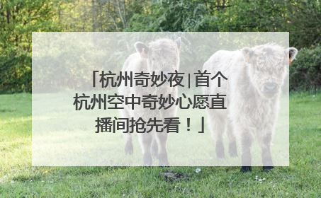 杭州奇妙夜∣首个杭州空中奇妙心愿直播间抢先看！