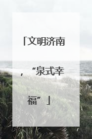 文明济南，“泉式幸福”