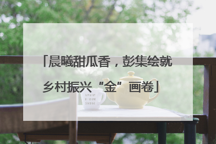 晨曦甜瓜香，彭集绘就乡村振兴“金”画卷