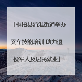 桐柏县清淮街道举办叉车技能培训 助力退役军人及居民就业