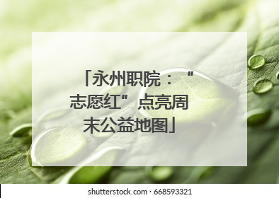 永州职院：“志愿红”点亮周末公益地图