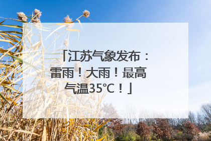江苏气象发布：雷雨！大雨！最高气温35℃！
