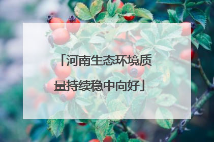 河南生态环境质量持续稳中向好