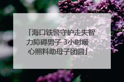 海口铁警守护走失智力障碍男子 3小时暖心照料助母子团圆