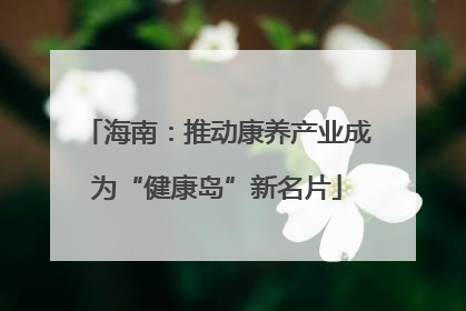 海南：推动康养产业成为“健康岛”新名片