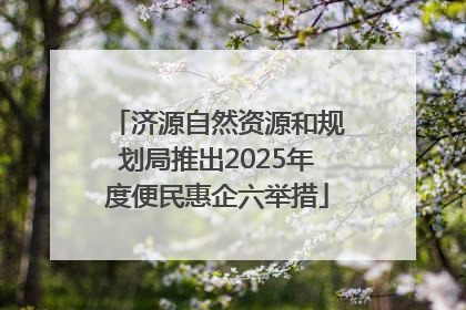 济源自然资源和规划局推出2025年度便民惠企六举措