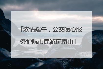 浓情端午，公交暖心服务护航市民游玩南山