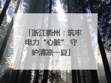 浙江衢州：筑牢电力“心脏” 守护清凉一夏