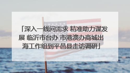 深入一线问需求 精准助力谋发展 临沂市台办 市港澳办商城出海工作组到平邑县走访调研