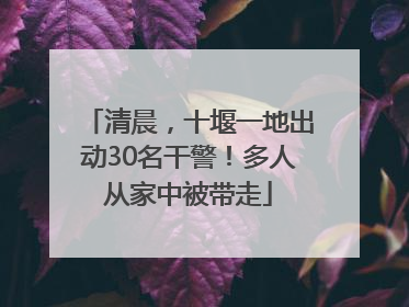 清晨，十堰一地出动30名干警！多人从家中被带走