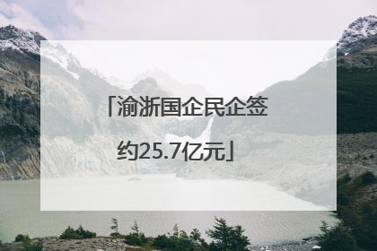 渝浙国企民企签约25.7亿元