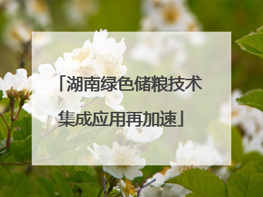 湖南绿色储粮技术集成应用再加速