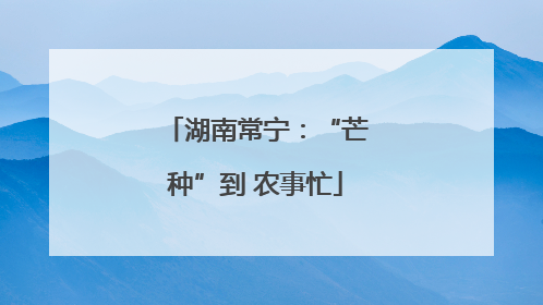 湖南常宁：“芒种”到 农事忙
