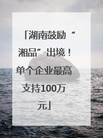 湖南鼓励“湘品”出境！单个企业最高支持100万元