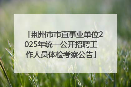 荆州市市直事业单位2025年统一公开招聘工作人员体检考察公告