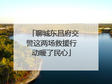 聊城东昌府交警这两场救援行动暖了民心