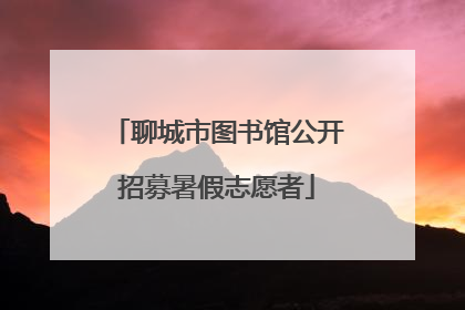 聊城市图书馆公开招募暑假志愿者