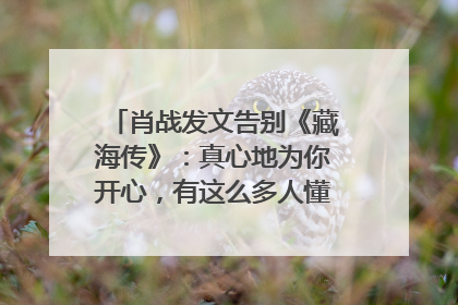 肖战发文告别《藏海传》：真心地为你开心，有这么多人懂你，导演回应“是否有第二季”