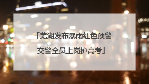 芜湖发布暴雨红色预警 交警全员上岗护高考