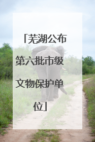 芜湖公布第六批市级文物保护单位