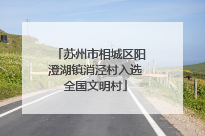 苏州市相城区阳澄湖镇消泾村入选全国文明村