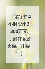 董宇辉4小时卖出3800万元，潜江龙虾火爆“出圈”